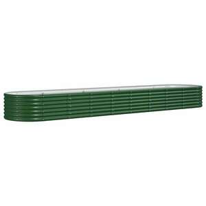 Zöld porszórt acél kerti magaságyás 368x80x36 cm kép