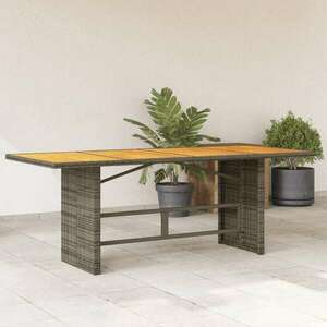 vidaXL szürke polyrattan kerti asztal akácfa lappal 190 x 80 x 75 cm kép