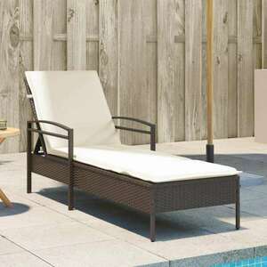 vidaXL barna polyrattan napozóágy párnával 63x200x81 cm kép