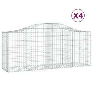 4 db íves horganyzott vas gabion kosár 200x50x80/100 cm kép