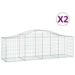 2 db íves horganyzott vas gabion kosár 200x50x60/80 cm kép