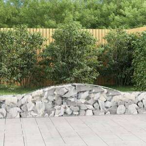 vidaXL 4 db íves horganyzott vas gabion kosár 400x30x40/60 cm kép