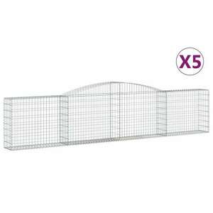 5 db íves horganyzott vas gabion kosár 400x30x80/100 cm kép