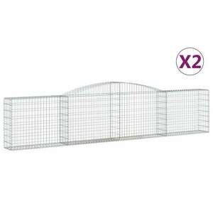 2 db íves horganyzott vas gabion kosár 400x30x80/100 cm kép