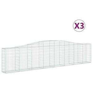 3 db íves horganyzott vas gabion kosár 400x30x80/100 cm kép