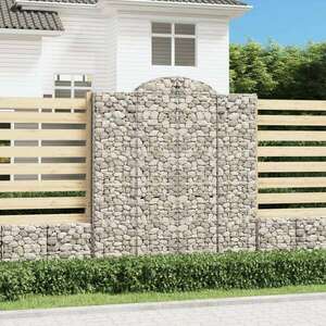 vidaXL 4 db íves horganyzott vas gabion kosár 200x50x220/240 cm kép