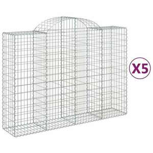 5 db íves horganyzott vas gabion kosár 200x50x140/160 cm kép