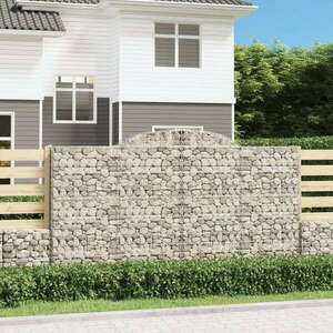 vidaXL 12 db íves horganyzott vas gabion kosár 300x50x160/180 cm kép