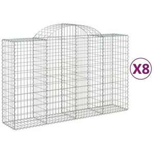 8 db íves horganyzott vas gabion kosár 200x50x120/140 cm kép