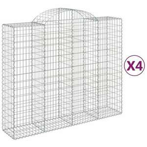 4 db íves horganyzott vas gabion kosár 200x50x160/180 cm kép