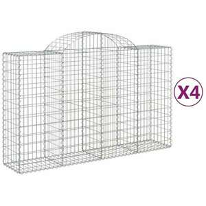 4 db íves horganyzott vas gabion kosár 200x50x120/140 cm kép