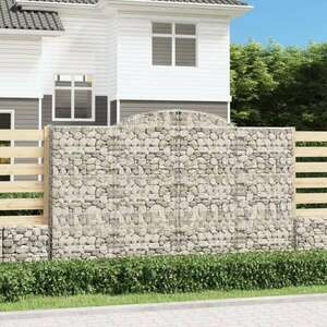 vidaXL 12 db íves horganyzott vas gabion kosár 300x50x180/200 cm kép