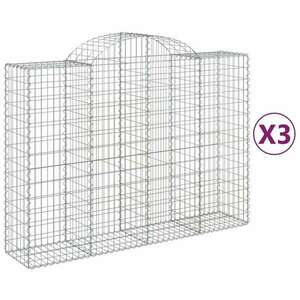 3 db íves horganyzott vas gabion kosár 200x50x140/160 cm kép