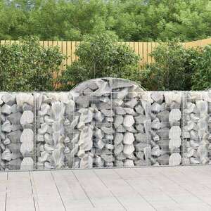 vidaXL 11 db íves horganyzott vas gabion kosár 200 x 50 x 100/120 cm kép