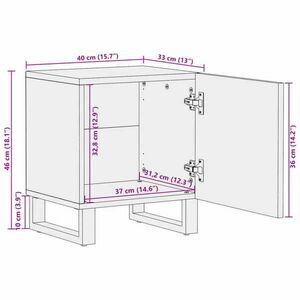 vidaXL 2 db tömör újrahasznosított fa éjjeliszekrény 40 x 33 x 46 cm kép