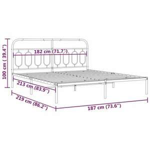 vidaXL fehér fém ágykeret fejtámlával 183 x 213 cm kép