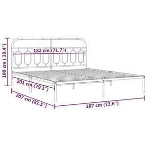 vidaXL fehér fém ágykeret fejtámlával 180 x 200 cm kép