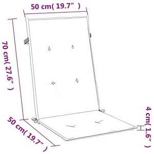 vidaXL 6 db világosszürke szövet magas háttámlájú székpárna 120x50x4cm kép