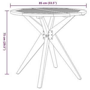 vidaXL tömör akácfa kerti kerek asztal Ø85 x 75 cm kép