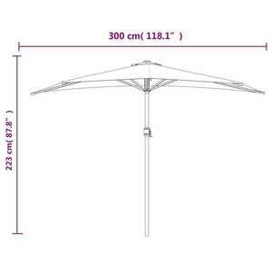 vidaXL antracit féloldalas erkély napernyő alumíniumrúddal 300x155 cm kép