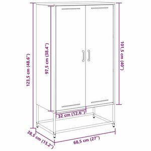 vidaXL antracitszürke acél magasszekrény 68, 5 x 38, 5 x 123, 5 cm kép