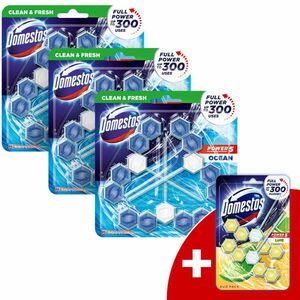 Domestos Power5 WC frissítő blokk Ocean (9x55g) + Ajándék Domestos WC rúd kép