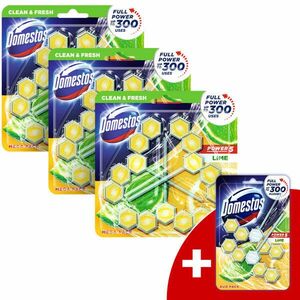 Domestos Power5 WC frissítő blokk Lime (9x55g) + Ajándék Domestos WC rúd kép