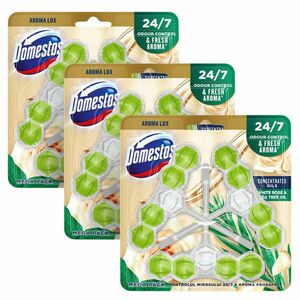 Domestos WC-frissítő Blokk Aroma Lux White Rosebuds & Tea Tree Oil (9x55g) kép