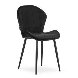 Skandináv stílusú szék, Artool, Terni, bársony, fém, fekete, 50x62x86 cm, 50x62x86 cm kép
