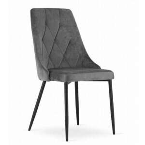 Skandináv stílusú szék, Artool, Imola, bársony, fém, szürke, 48.5x61x93.5 cm, 48.5x61x93.5 cm kép