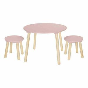 Asztal 2 székkel fából, pasztell rózsaszín Jabadabado kép