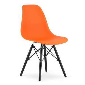 Skandináv stílusú szék, Artool, Osaka, PP, fa, narancs és fekete, 46x54x81 cm kép