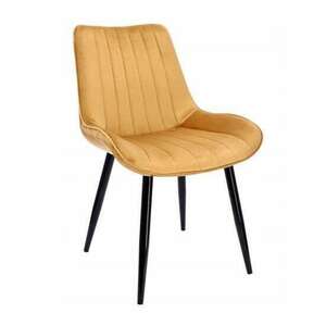 Konyha/nappali szék, bársony, fém, mustársárga, 54x61x83 cm, Viva kép