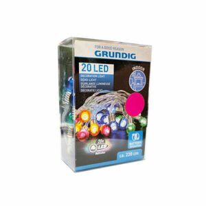 Grundig fényfüzér - 20 LED - 220 cm - színes - fényes kép