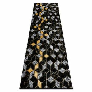 Modern GLOSS szőnyeg, futószőnyeg 400B 86 elegáns, glamour, art deco, 3D geometriai fekete / arany 70x250 cm kép