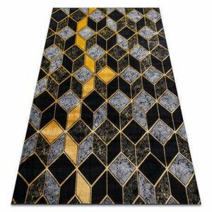Modern GLOSS szőnyeg 400B 86 elegáns, glamour, art deco, 3D geometriai fekete / arany 180x270 cm kép