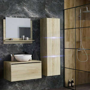Venezia Like I. fürdőszobabútor szett + mosdókagyló + szifon (sonoma tölgy) kép