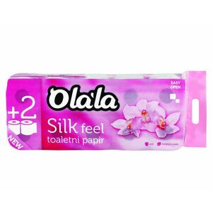 Olala Silk Feel toalettpapír 3 rétegű fehér 155 lap 10 tekercses, 6csg/zsák kép