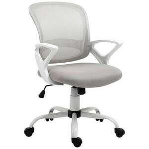 Irodai szék, Vinsetto, Fém/PP/Nylon, Ergonomikus, Elfordítható, Állítható magasságú, 48 x 47 x 46-56 cm, Fehér kép