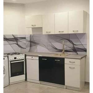 Wallplex falburkoló konyhapanel Fekete hullám kép