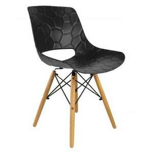Jumi Lars skandináv stílusú szék, PP, fa, max 100 kg, 45x55x78 cm, fekete kép