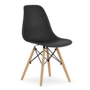 Skandináv stílusú szék, Artool, Osaka, PP, fa, fekete és natúr, 46x54x81 cm kép
