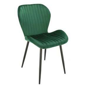 Skandináv stílusú szék, Jumi, Veira, bársony, fém, zöld, 52x57x85 cm, 52x57x85 cm kép