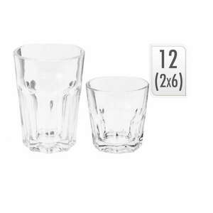 12 darabos készlet Excellent Houseware poharak, hőálló üveg, 8 cm, 250/360 ml, átlátszó kép