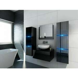 Venezia Like II. fürdőszobabútor szett + mosdókagyló + szifon (fényes fekete) kép