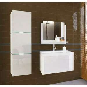 Venezia Ibiza I. fürdőszobabútor szett + mosdókagyló + szifon - 80 cm (fényes fehér) kép