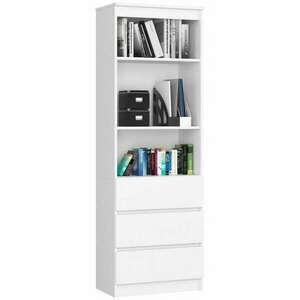 Polcos szekrény / könyvespolc fiókokkal - Akord Furniture R603SZ - fehér kép