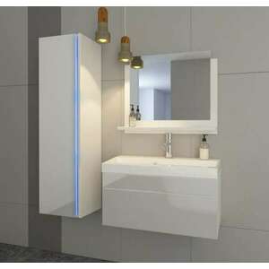 Venezia Dream I. fürdőszobabútor szett + mosdókagyló + szifon - 80 cm (fényes fehér) kép