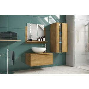 Venezia Alius A34 fürdőszobabútor szett + mosdókagyló + szifon (arany tölgy) kép