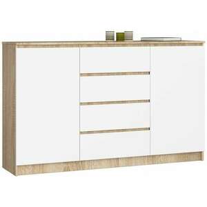 Komód - Akord Furniture K160 2D4SZ - sonoma tölgy / fehér kép